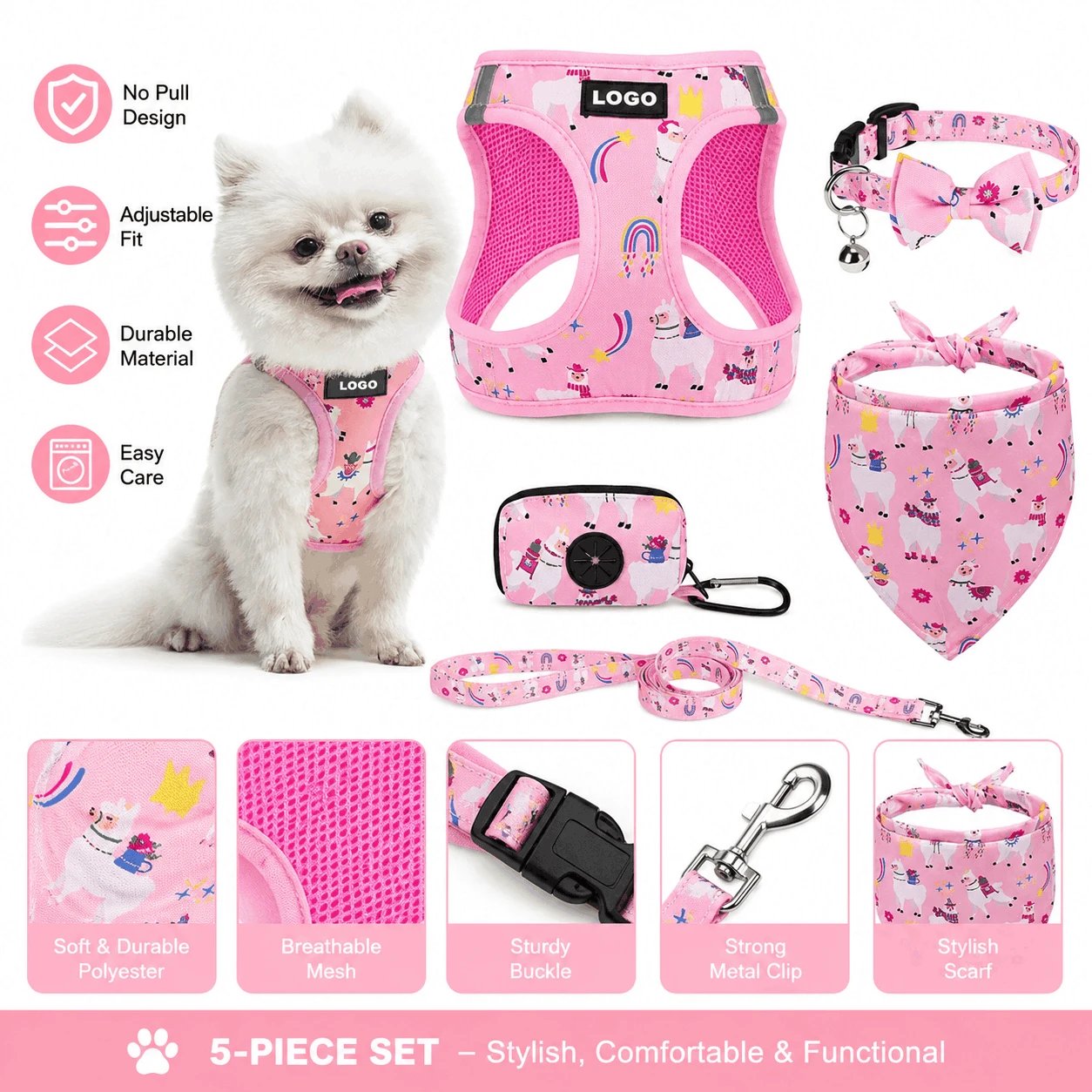 custom pet harness 6-piece set custom pet harness 6-piece set